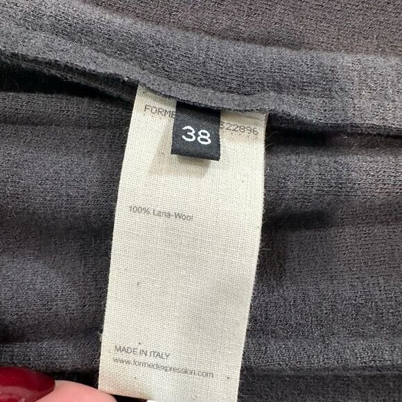 FORME D'Expression 3’3204322896 Gray Wool Asymetrical Shawl Colar Jacket, 38 - Picture 9 of 13